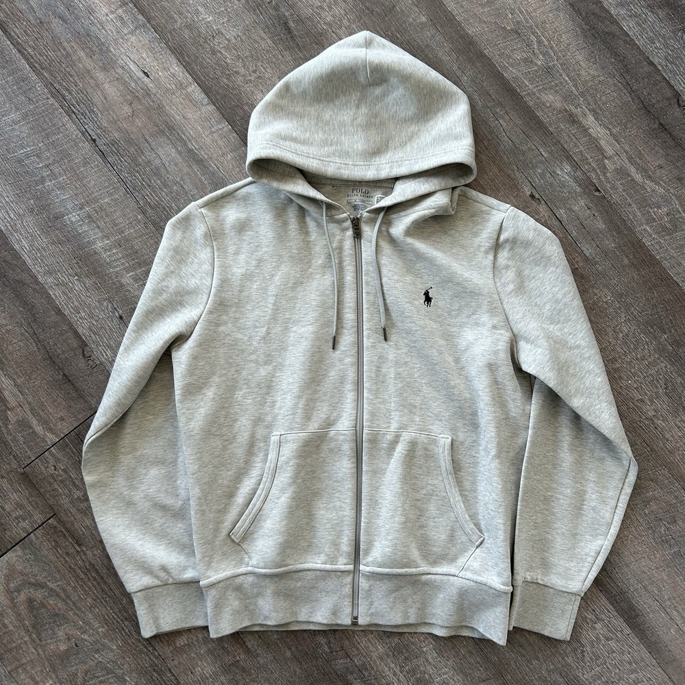 Polo Ralph Lauren Hoodie Mens M Gray Performance Full Zip Embroidered Pony